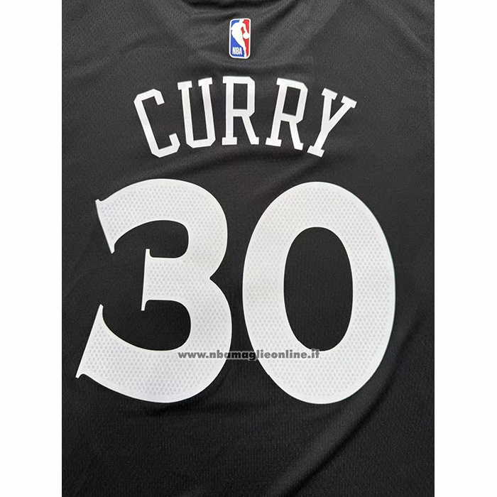 Maglia Manica Corta Golden State Warriors Stephen Curry No 30 Nero